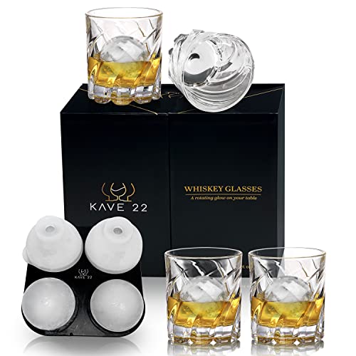 Whisky Glasses and Ice Ball Molds Set
